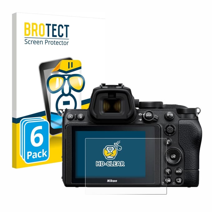 BROTECT - Screenprotector voor Nikon Z 5 - Folie Beschermfolie transparant 6 Stuks