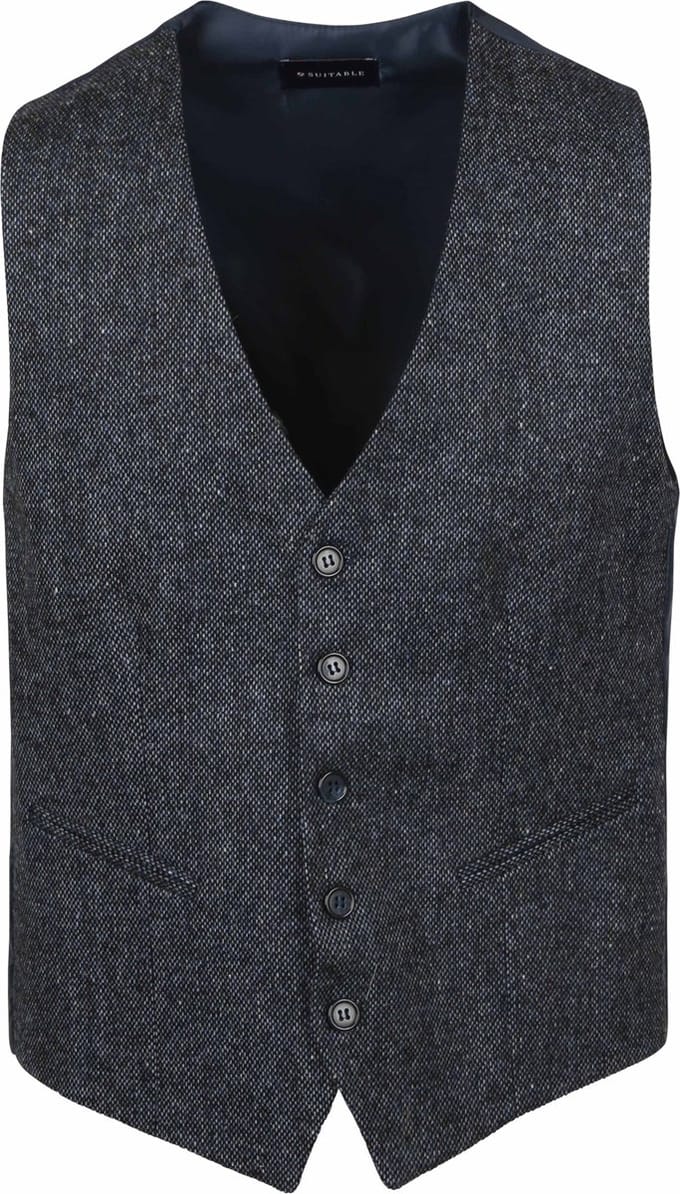 Suitable Gilet Birds Eye Donkerblauw (navy) - Maat 54 - Heren
