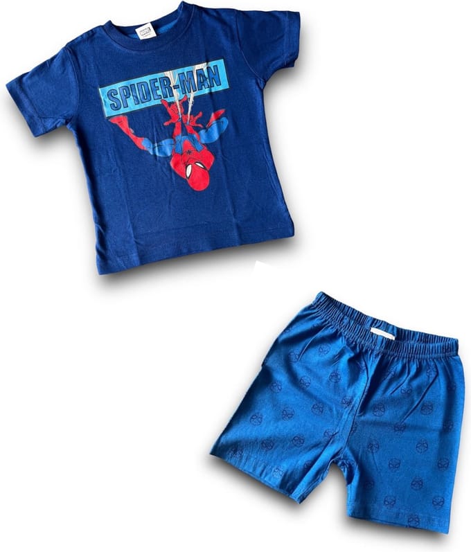 Spiderman - shortama - pyjama - blauw - maat 92