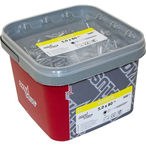 Dynaplus - Unischroeven - Torx 25 platkop - 5 x 80mm/42 - Verzinkt (500 stuks)