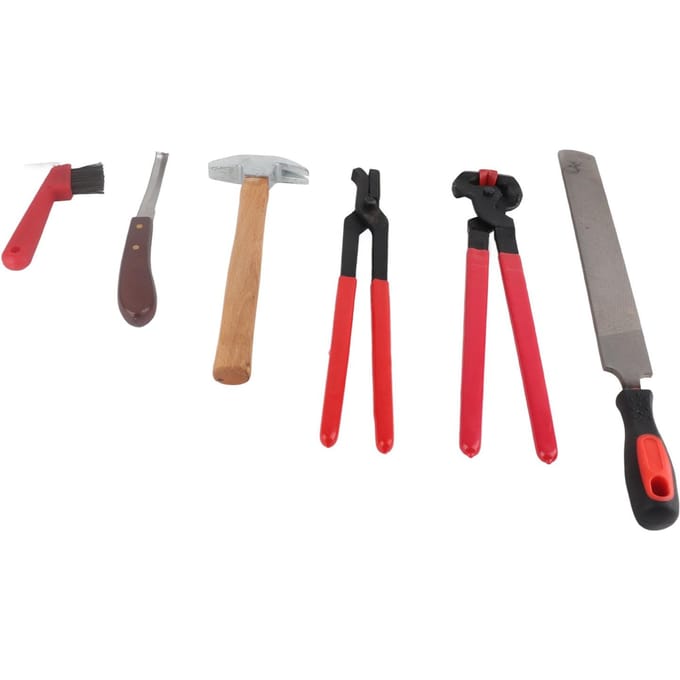 6-delige Set Professionele Hoefsmid Hoef Trim Gereedschap Nagel Hoefijzer Tang Trim Gereedschap red
