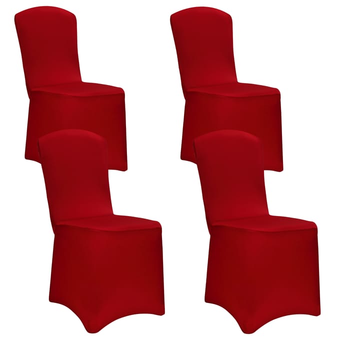 Stoelhoes Set van 4 - Stretch Kreukvrij - Bordeaux Rood