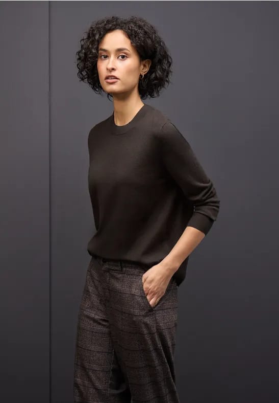 Street one - Dames pull - Maat S - Vrouwen - 17103 darkest b - Viscose
