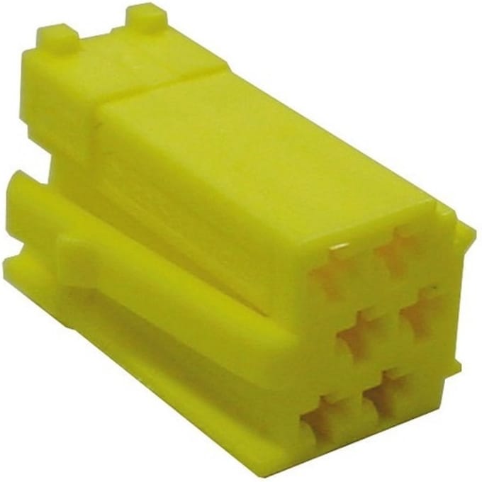 Mini-ISO connectorbehuizing 6-pins geel