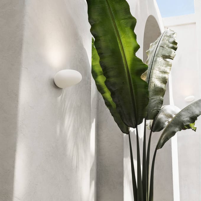 Karman LED buiten wandlamp Flò wit 16 x 12 cm kunsthars IP55