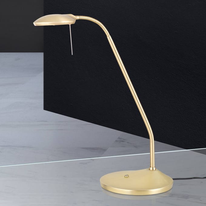 ORION LED tafellamp Cobra in mat messing