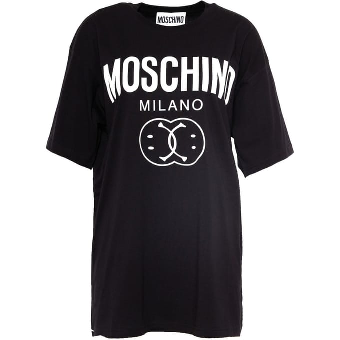 Moschino Double Smiley Zwart Oversize T-shirt