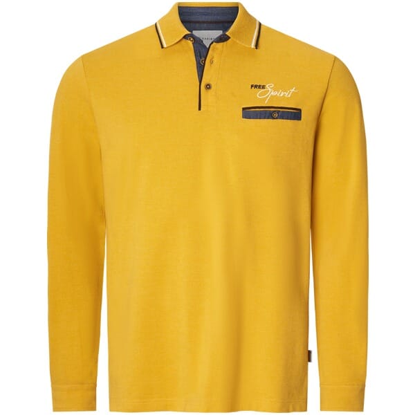 Babista herren Poloshirt Met Lange Mouwen - 60/62 - geel - Plus Size