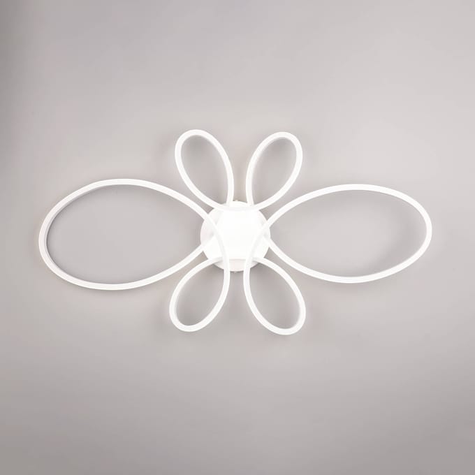 Trio Lighting Fly LED plafondlamp, mat wit, 4.000 K, 83 cm x 45 cm