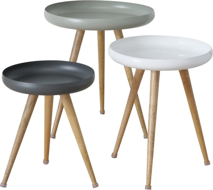 Driepoot Bijzettafel Rond set van 3