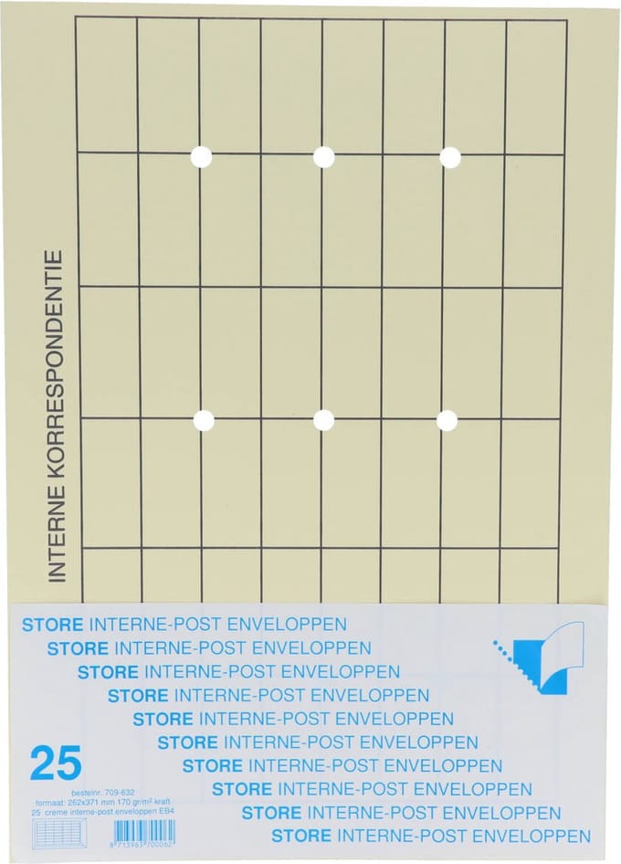 Store Interne-post - 25 Enveloppen - Crème - Circulatie envelop - 262x371 - EB4