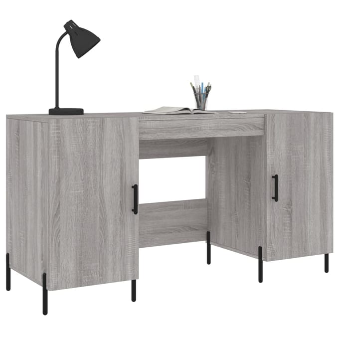 vidaXL - Bureau - 140x50x75 - cm - bewerkt - hout - grijs - sonoma - eikenkleurig