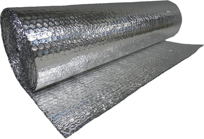 Isolatie folie - Reflecterende noppenfolie - Thermische isolatie - Dubbele bubble laag - Wit