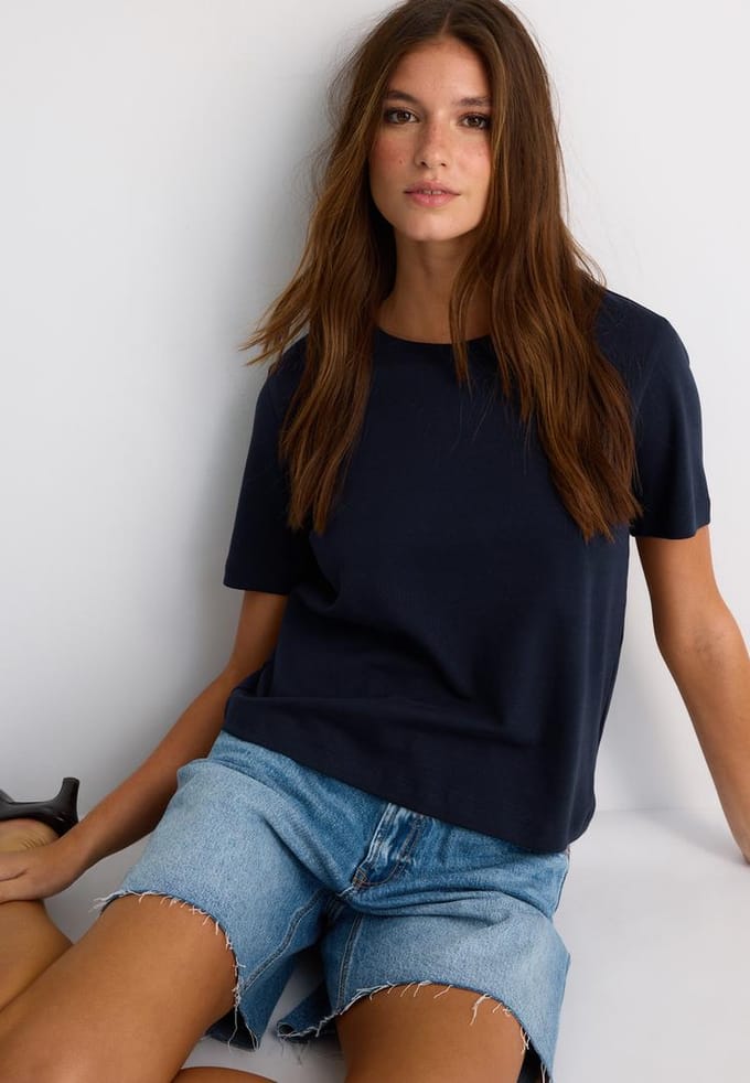 Stradivarius B01 Basic T-shirt regular fit heavy weight  Donkermarine S