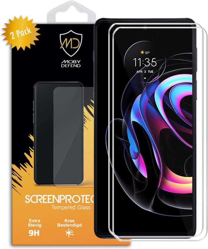 2-Pack MobyDefend Screenprotectors - Geschikt voor Motorola Edge 20 Lite - Case-Friendly Screensaver - Gehard Glas