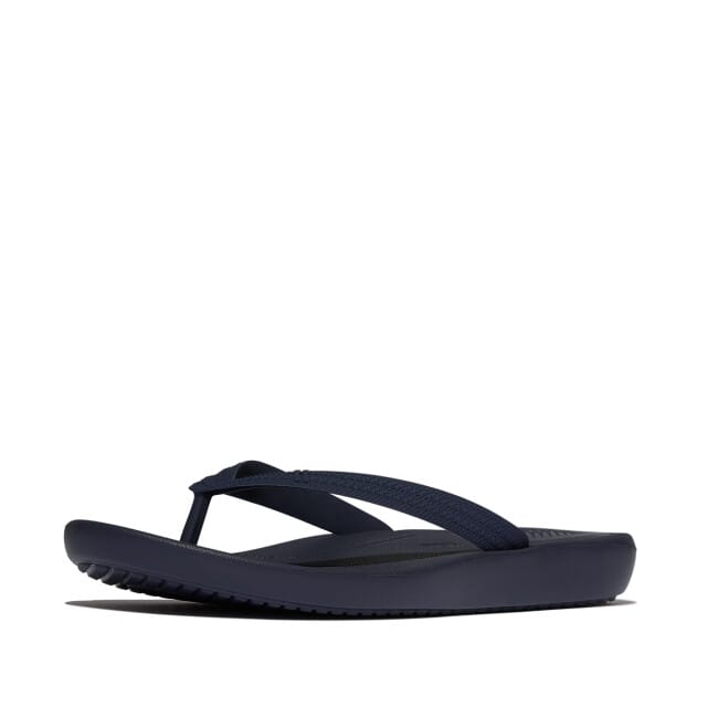 FitFlop Iqushion Mens Textured-Strap Flip-Flops Heren Slippers - Midnight Navy