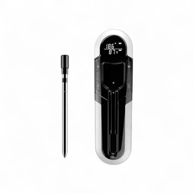 BBQ Vleesthermometer | Bluetooth & App bediening | Draadloos bereik 150 m | LCD display | Grijs
