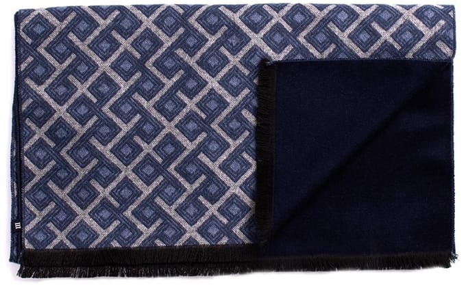 Tresanti DIONISIO Viscose scarf with geometric pattern Navy (TRSCIE208 - 803)