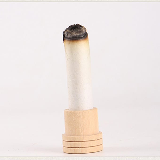Houten Moxa Rol Doffer Professionele Houder Basis voor 1.8cm Moxa Stick Moxibustie Accessoire beige