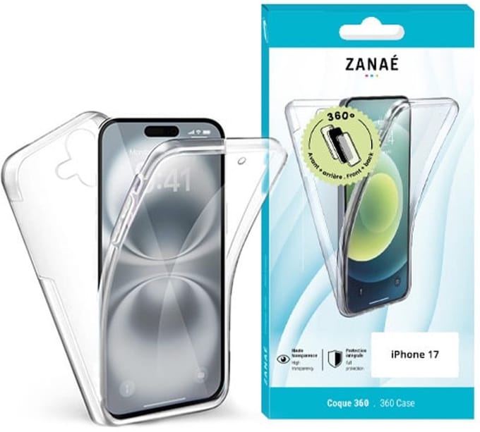 Zanaé - Backcover TPU 360 Hoesje - Apple iPhone 17 – Transparant