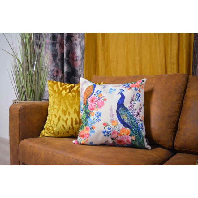 NOVÉE Sierkussen velvet stain oker/goud | 45 x 45 cm | velvet / polyester
