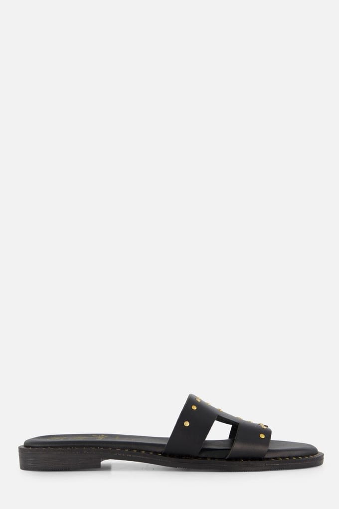 Oh My Sandals Oh My Sandals Slippers zwart Leer