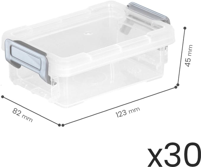 IRIS Hobby Craft Box LLB-8 - Kunststof - Transparant Zilver - 30 Stuks