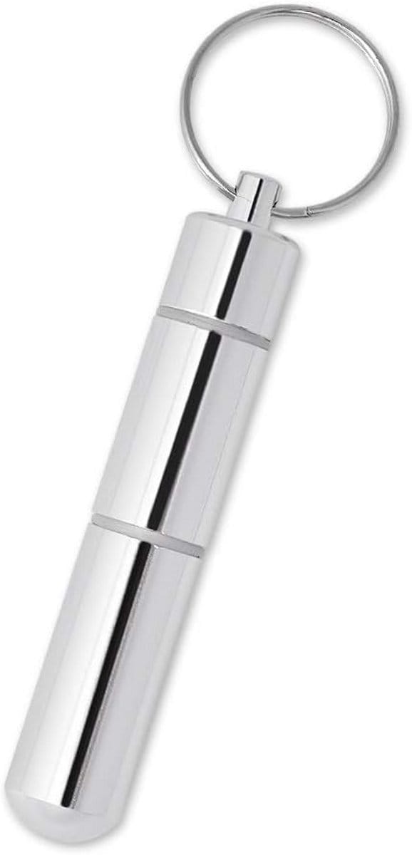 Draagbare Aluminium Tandenstokerhouder met Sleutelring, Compact en Lichtgewicht - 6,5 cm