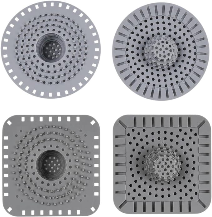 Solidchoice - Set van 4 Siliconen Afvoerfilters voor Douche en Keuken