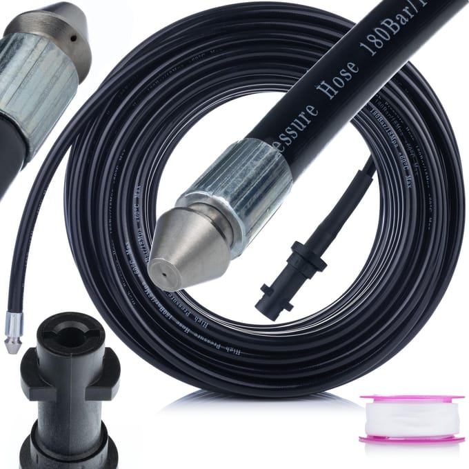 Rosfix Hogedrukslang Vervanging 25 M - Spuitmond 1+3, 160 Bar, 1/4" met Teflontape