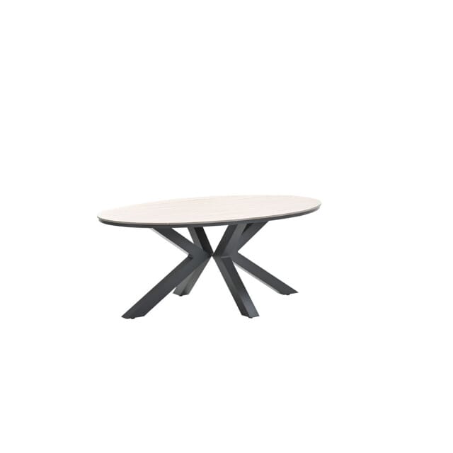 Garden Impressions Edison tuintafel - ovaal - 180 cm - light teak Vironwood