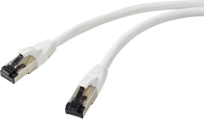Renkforce RF-7106496 RJ45 Netwerk Netwerkkabel, patchkabel CAT 8.1 S/FTP 5.00 m Wit 1 stuk(s)