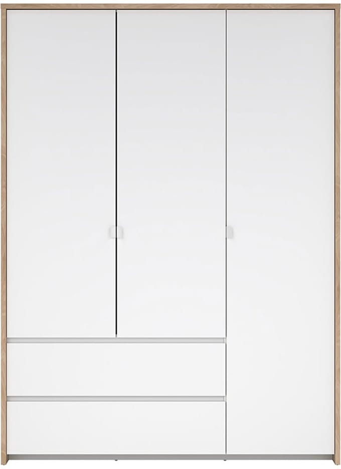 Next kledingkast 3 deuren 2 lades 149x200cm hoogglans wit.