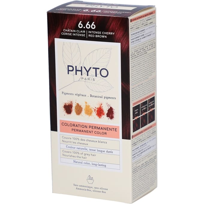 Phyto Paris Permanent Haarkleuring 6.66 Intens Licht Kersen Kastanje 1 Tinctuur