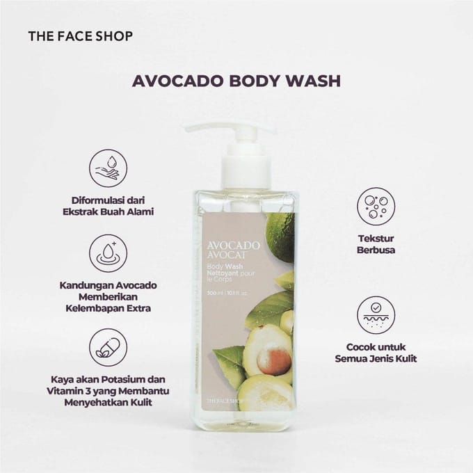 THE FACE SHOP Avocado Body Wash 300ml beige