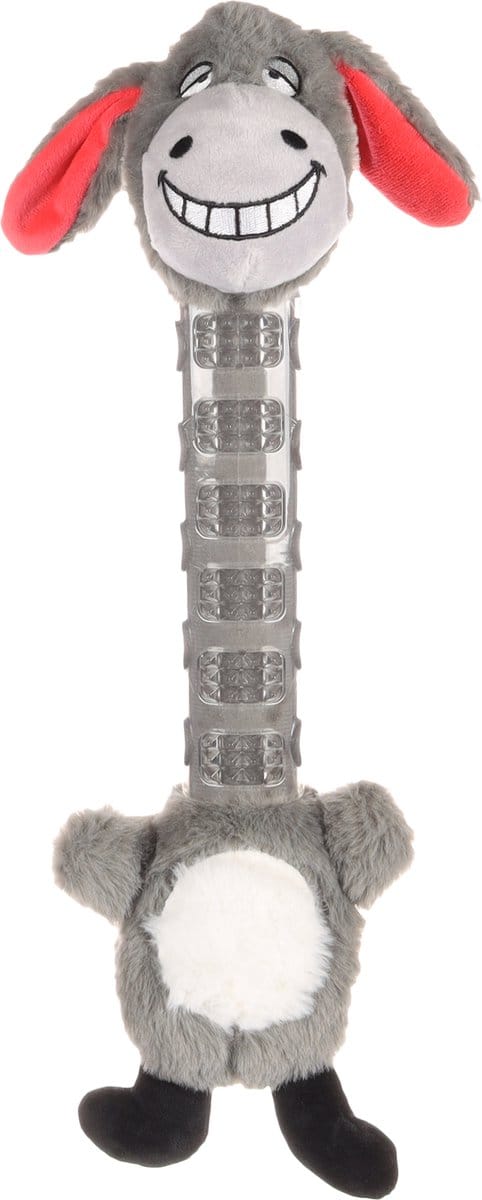 Flamingo - Hondenspeelgoed NECKI Ezel - Pluche - Grijs - 41 x 18.5 cm