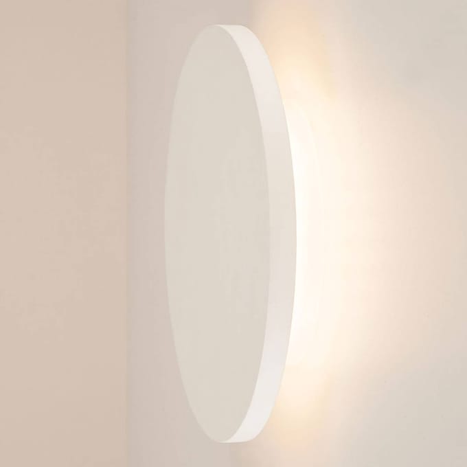 SLV Plastra LED wandlamp van gips, rond
