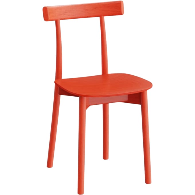 NINE Skinny Wooden Stoel - red