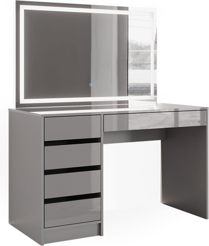 Vicco Sherry Kaptafel – 120 cm met LED-spiegel Grijs