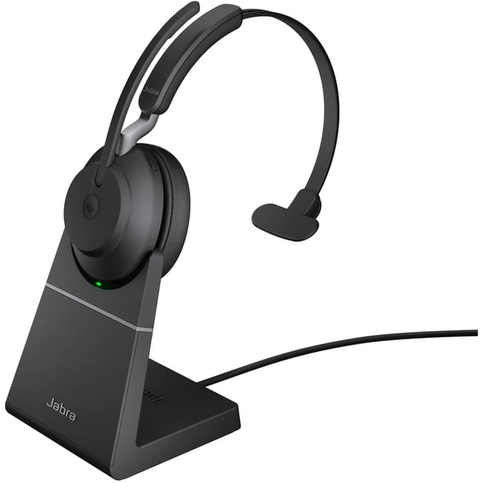 Jabra Evolve2 65  MS Mono + Stand - Bluetooth Headset - met standaard - op oor - omkeerbaar - Bluetooth - draadloos