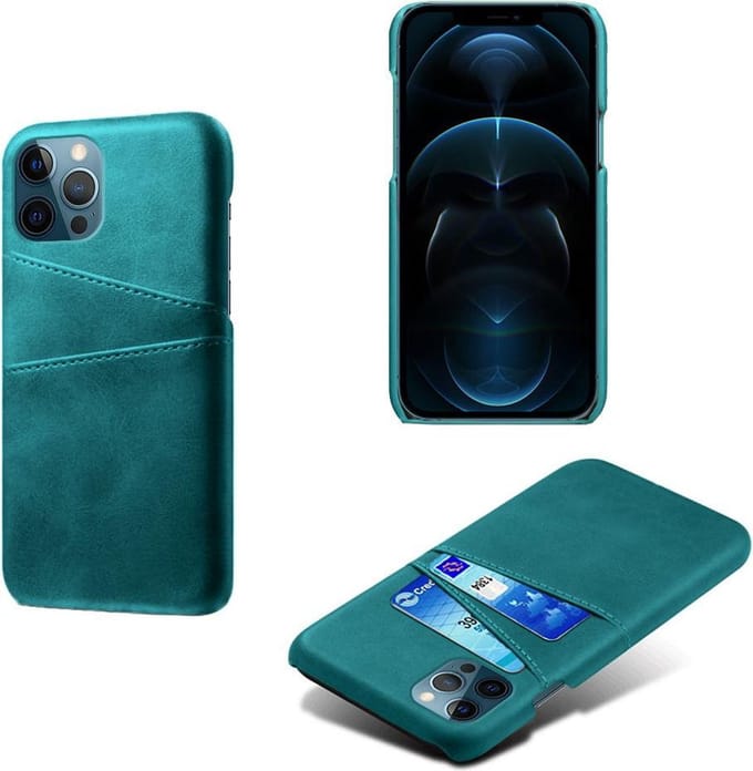 Backcover met Opbergvakjes + PMMA Screenprotector voor iPhone 12 / 12 Pro _ Groen