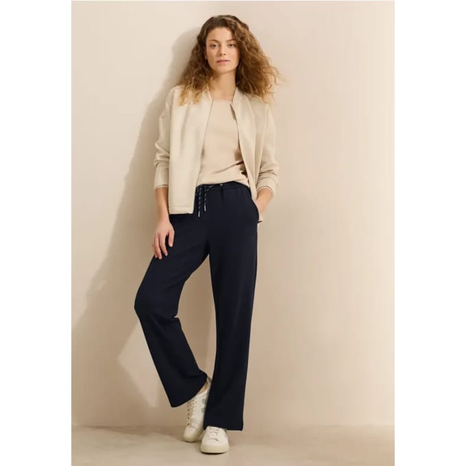 Gestructureerde broek met rechte leg