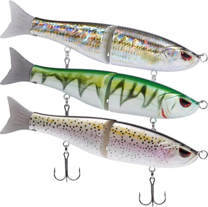 SwimPike Multi Jointed Swimbaits - Bas Vissen Lokken - Hard Lichaam - Zachte Vinnen - 8 Inch - 2.5 oz