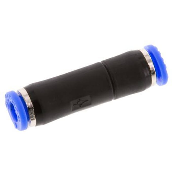 6mm Vernikkeld Messing/PBT Terugslagklep Insteekkoppeling 0.2-10 bar