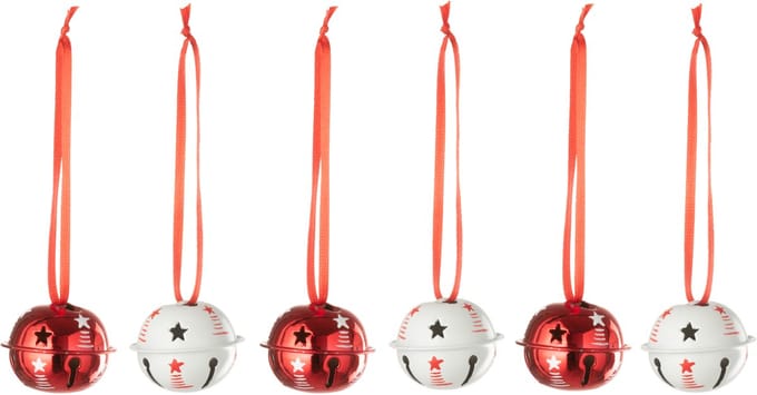 J-Line hanger Bel - kunststof - rood/wit - doos van 6