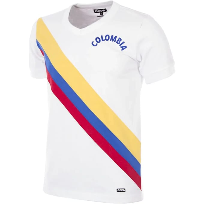 COPA Football - Colombia 1973 - Retro Voetbalshirt - Heren - S - Wit