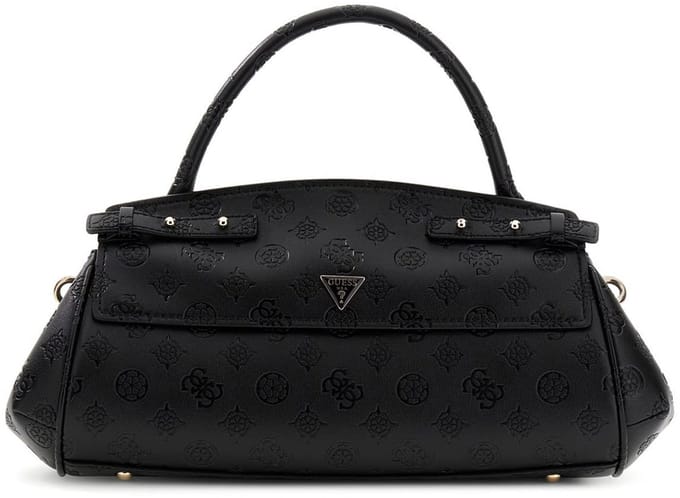 GUESS handtas schoudertas Diana Top Handle Flap Black Logo zwart