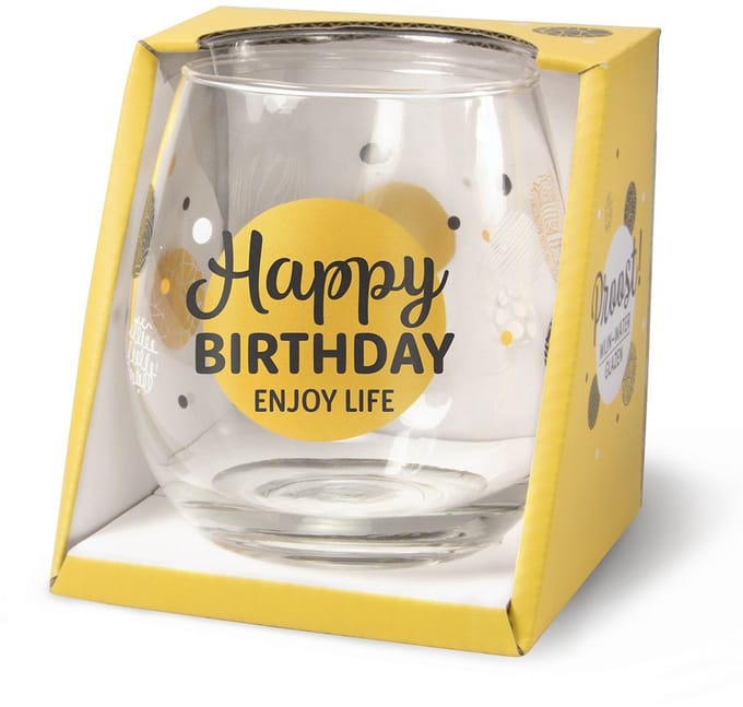 Wijn- waterglas - Happy birthday