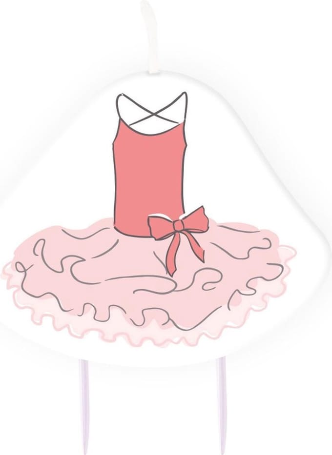 Amscan Verjaardagskaars Ballerina Meisjes 9 Cm Wax Wit