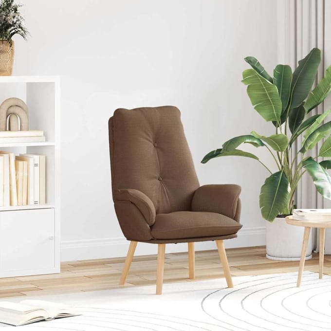 vidaXL - Fauteuil - Bruin - 69 - x - 74 - x - 93 - cm - Polyester - en - multiplex